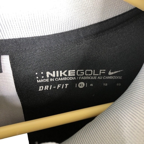 Nike Golf Mens Dri Fit Black 1/4 Zip Mock Neck Pull Over Long Sleeve Shirt XL - Picture 3 of 5